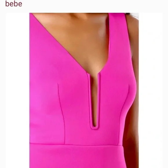 Bebe Dresses | Hot Pink / Fuchsia Scuba Material Dress | Color: Pink | Size: Xs | Affordablevogue's Closet
